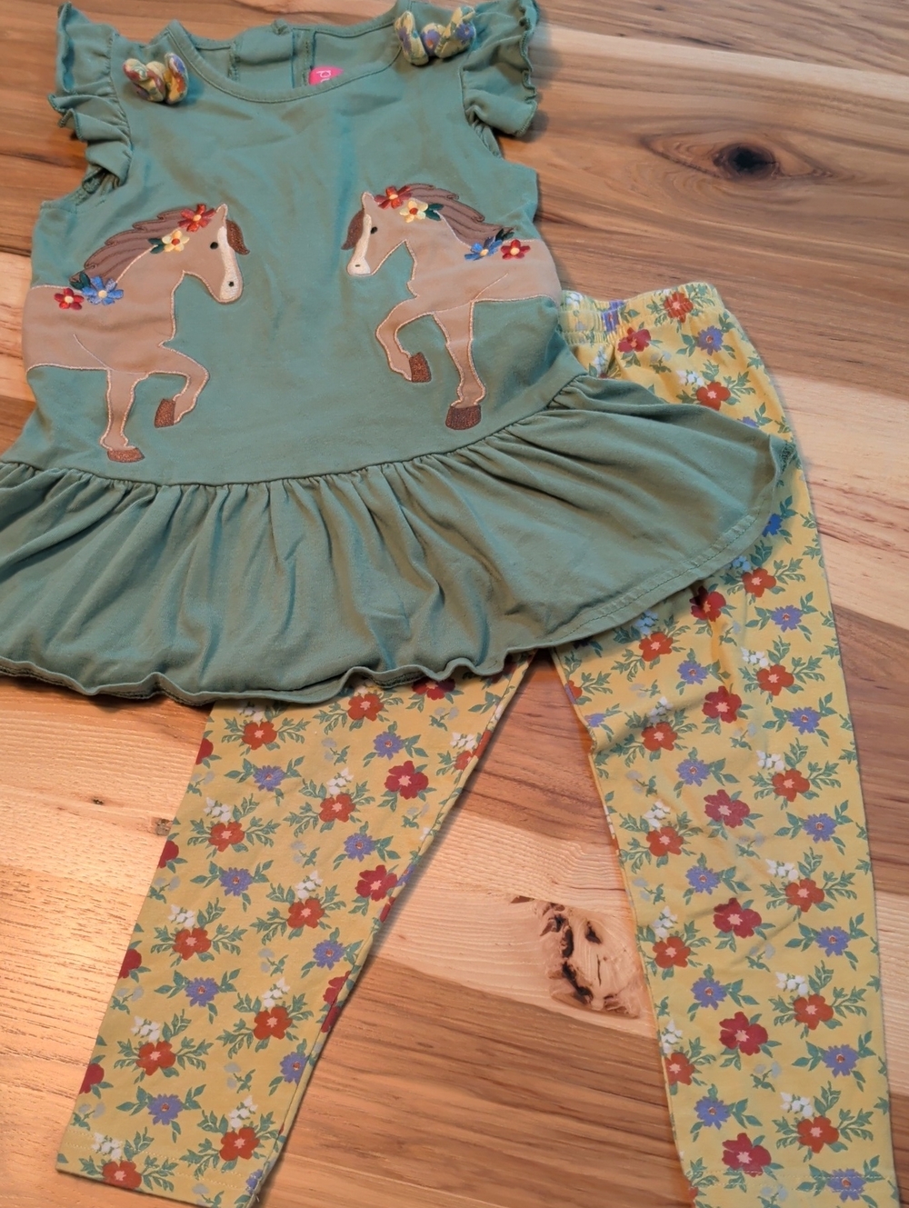 Good Lad girls jeans - mint green with pink brand tag